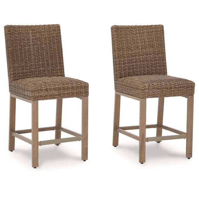 2 Ashley Furniture Walton Bridge Driftwood Barstools P749-130