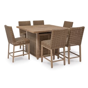 Ashley Furniture Walton Bridge Driftwood 7pc Outdoor Dining Set