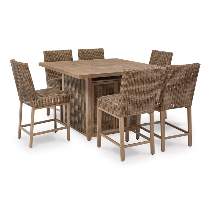 Ashley Furniture Walton Bridge Driftwood 7pc Outdoor Dining Set P749-OUT-DR-S2