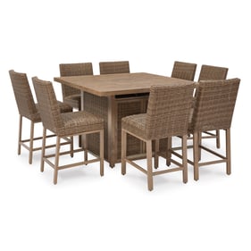 Ashley Furniture Walton Bridge Driftwood 9pc Outdoor Dining Set