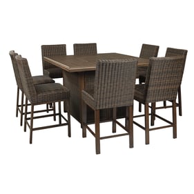 Ashley Furniture Paradise Trail Medium Brown 9pc Outdoor Bar Set