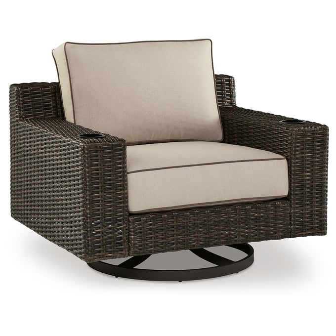 Ashley Furniture Coastline Bay Brown Swivel Lounge P784-821