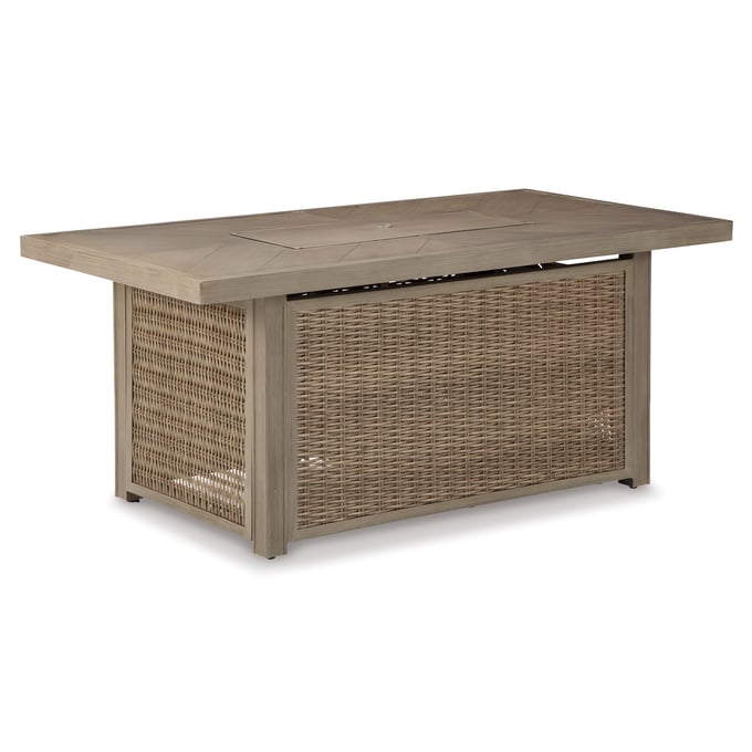 Ashley Furniture Beachcroft Beige Rectangular Fire Pit Table P791-773