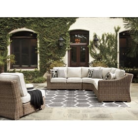 Ashley Furniture Beachcroft Beige 5pc Outdoor Sectional