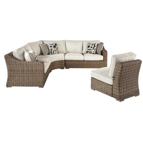 Ashley Furniture Beachcroft Beige 4pc Outdoor Sectional