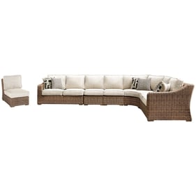 Ashley Furniture Beachcroft Beige 6pc Outdoor Seating Set