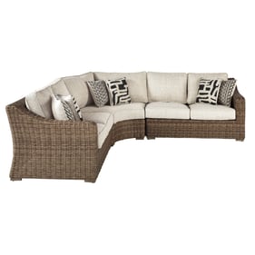 Ashley Furniture Beachcroft Beige 3pc Outdoor Sectional