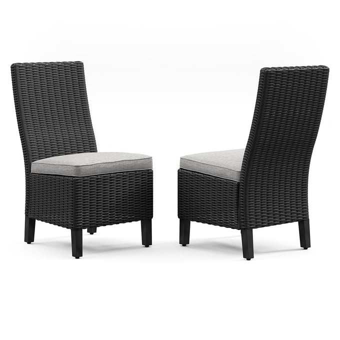 2 Ashley Furniture Beachcroft Black Light Gray Side Chairs P792-601