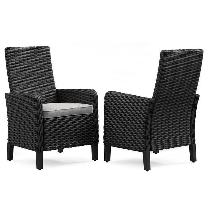 2 Ashley Furniture Beachcroft Black Light Gray Arm Chairs P792-601A