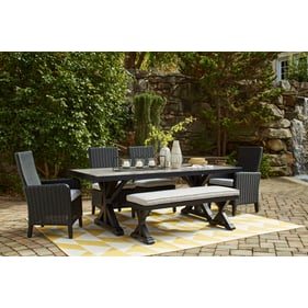 Ashley Furniture Beachcroft Black Light Gray 6pc Outdoor Dining Sets