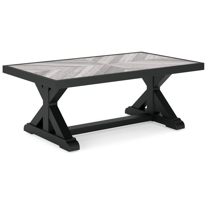 Ashley Furniture Beachcroft Black Light Gray Rectangular Cocktail Table P792-701