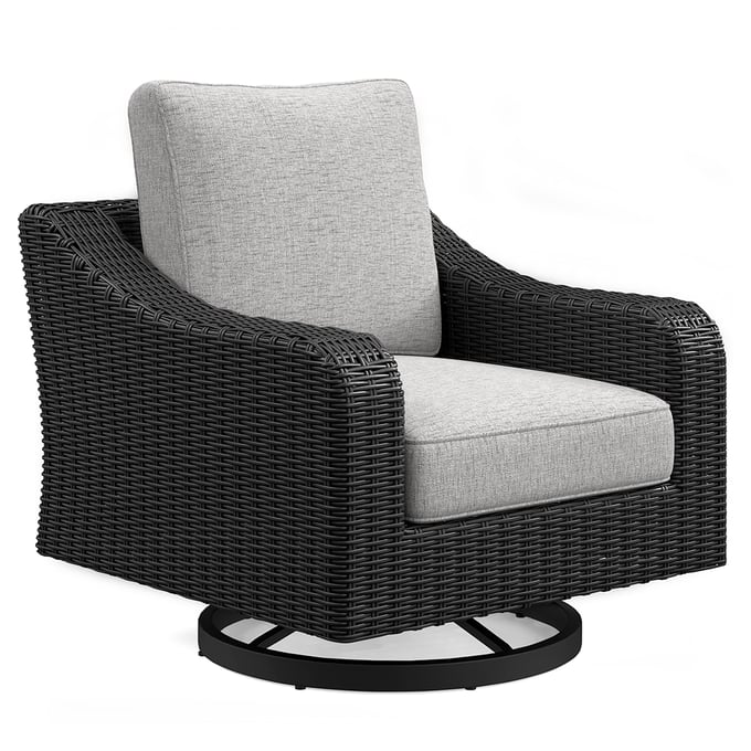 Ashley Furniture Beachcroft Black Light Gray Swivel Lounge Chair P792-821