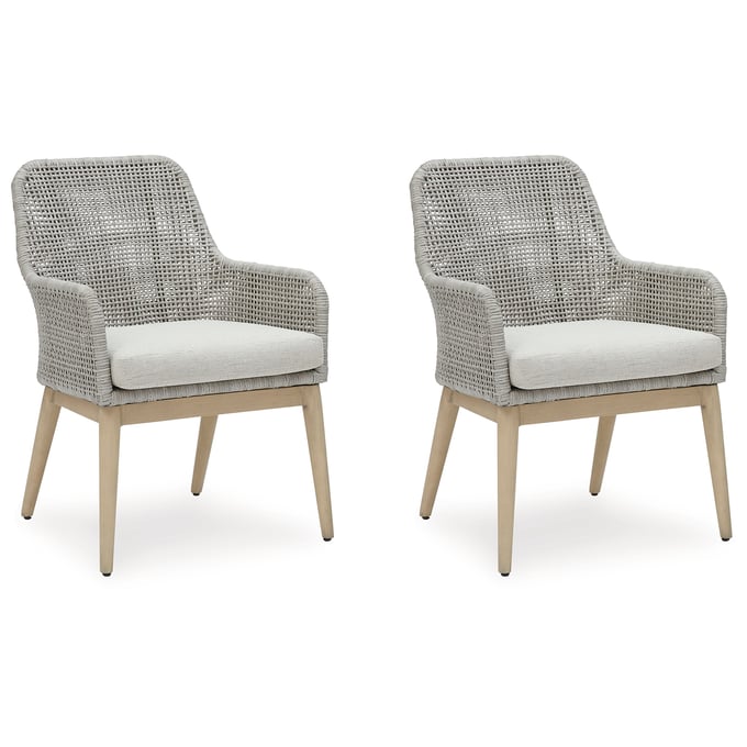 2 Ashley Furniture Seton Creek Gray Arm Chairs With Cushion P798-601A