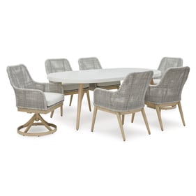 Ashley Furniture Seton Creek Gray White 7pc Outdoor Dining Set