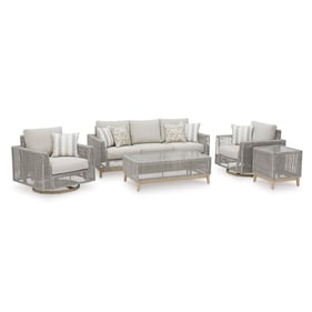 Ashley Furniture Seton Creek Gray 5pc Outdoor Seating Set With Sofa