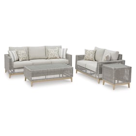 Ashley Furniture Seton Creek Gray 4pc Outdoor Seating Set