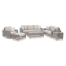 Ashley Furniture Seton Creek Gray 6pc Outdoor Seating Set