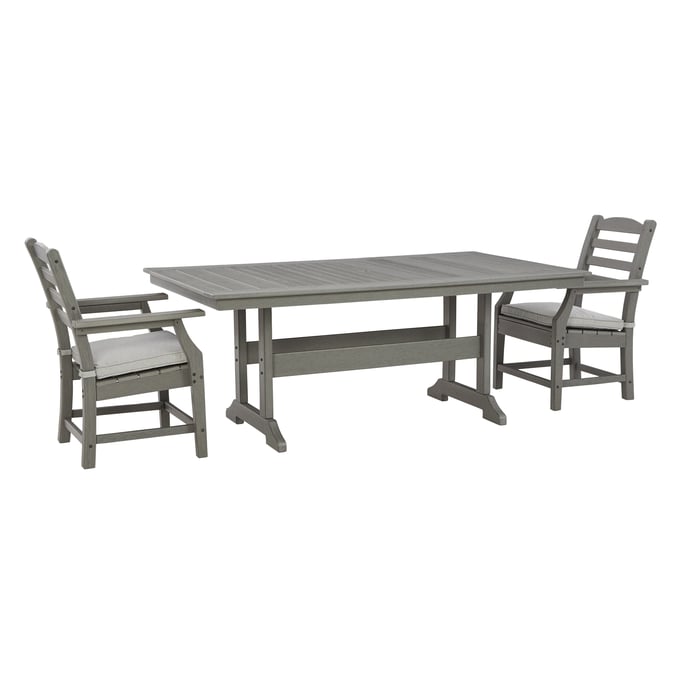 Ashley Furniture Visola Gray 3pc Outdoor Dining Set P802-ODS-S1