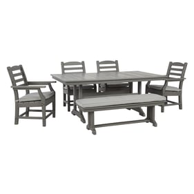 Ashley Furniture Visola Gray 6pc Outdoor Dining Set