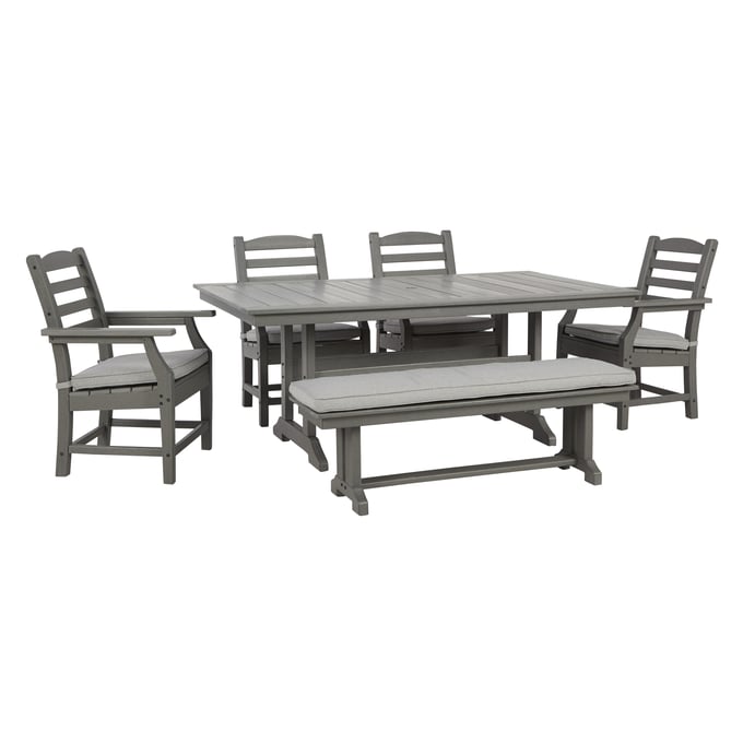 Ashley Furniture Visola Gray 6pc Outdoor Dining Set P802-ODS-S4