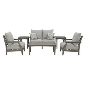 Ashley Furniture Visola Gray 6pc Outdoor Seating Set With Loveseat