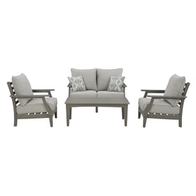 Ashley Furniture Visola Gray 4pc Outdoor Seating Set With Loveseat