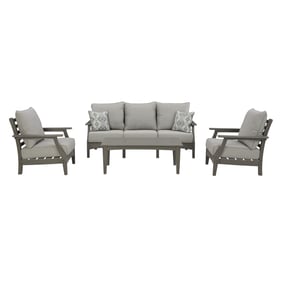 Ashley Furniture Visola Gray 4pc Outdoor Seating Set With Sofa