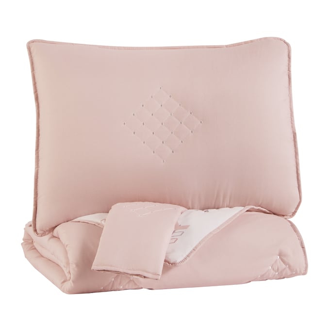 Ashley Furniture Lexann Pink White Full Comforter Set Q901003F