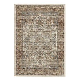 Ashley Furniture Jirair Tan Blue Rust Medium Rug