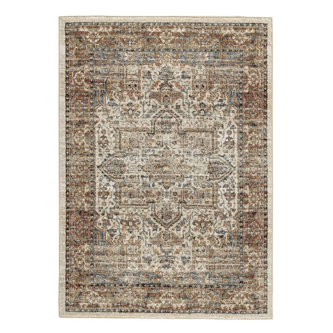 Ashley Furniture Jirair Tan Blue Rust Medium Rug R404202