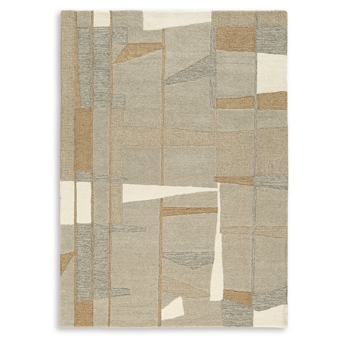 Ashley Furniture Abbotton Taupe Gray Caramel Large Rug R406331