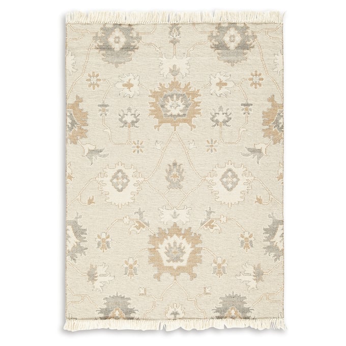 Ashley Furniture Calkin Linen Gray Caramel Medium Rug R406392