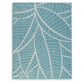 Ashley Furniture Hulsia Ivory Aqua Large Rug