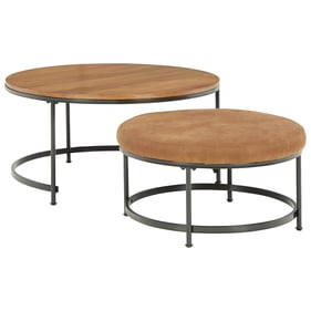 Ashley Furniture Drezmoore Light Brown Black 2pc Nesting Cocktail Tables