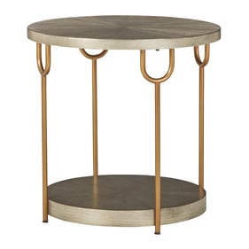 Ashley Furniture Ranoka Platinum Round End Table