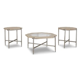 Ashley Furniture Varlowe Bisque 3pc Occasional Table Set