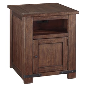 Ashley Furniture Budmore Brown Rectangular End Table