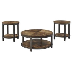 Ashley Furniture Roybeck Light Brown Bronze 3pc Occasional Table Set