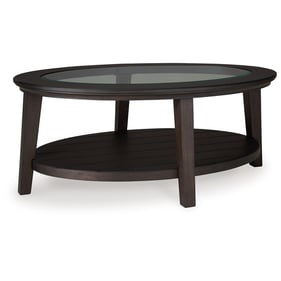 Ashley Furniture Celamar Dark Brown Oval Cocktail Table