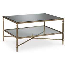 Ashley Furniture Cloverty Aged Gold Rectangular Cocktail Table