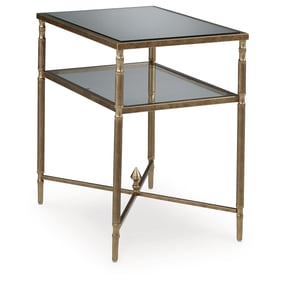 Ashley Furniture Cloverty Aged Gold Rectangular End Table