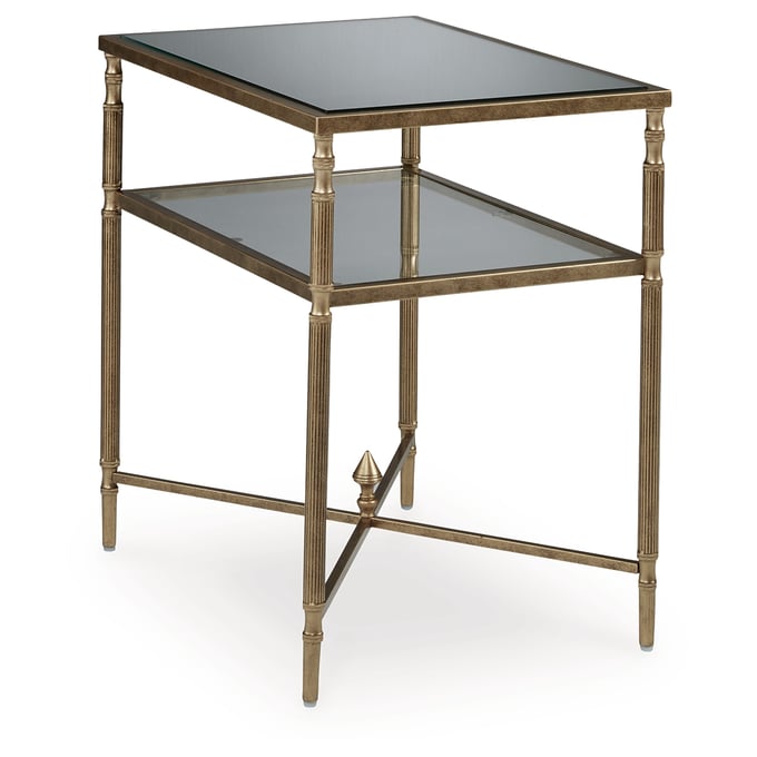 Ashley Furniture Cloverty Aged Gold Rectangular End Table T440-3