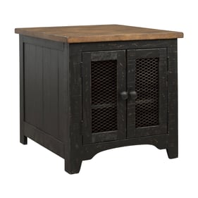 Ashley Furniture Valebeck Black Brown Rectangular End Table