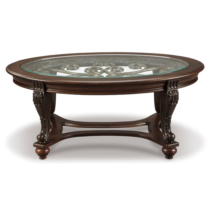 Ashley furniture oval glass deals coffee table