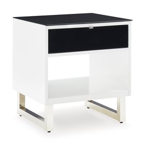 Ashley Furniture Gardoni White Black Rectangular End Table