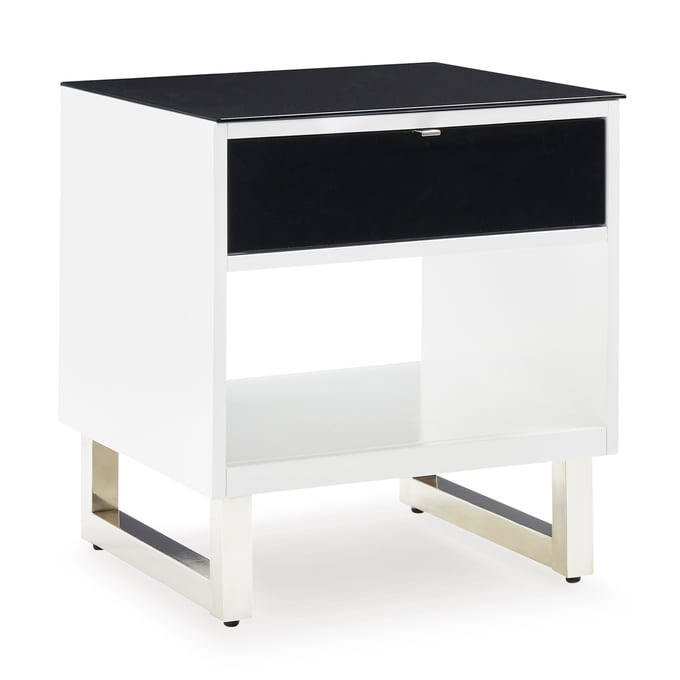 Ashley Furniture Gardoni White Black Rectangular End Table T756-3