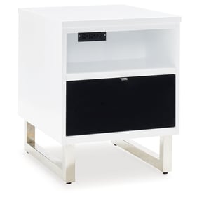 Ashley Furniture Gardoni White Black Chair Side End Table