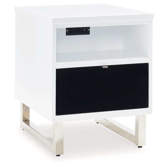 Ashley Furniture Gardoni White Black Chair Side End Table T756-7