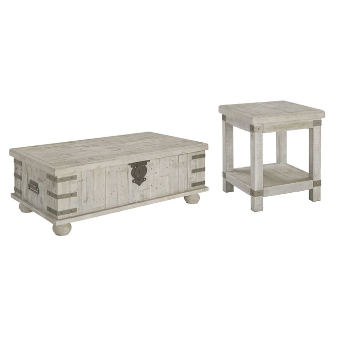 Ashley Furniture Carynhurst White Wash Gray 3pc Coffee Table Set T757-OCT-S1