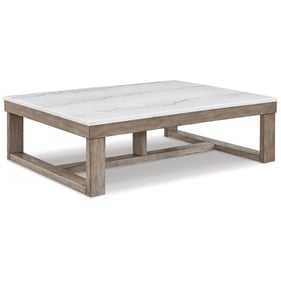 Ashley Furniture Loyaska Brown Ivory Rectangular Cocktail Table